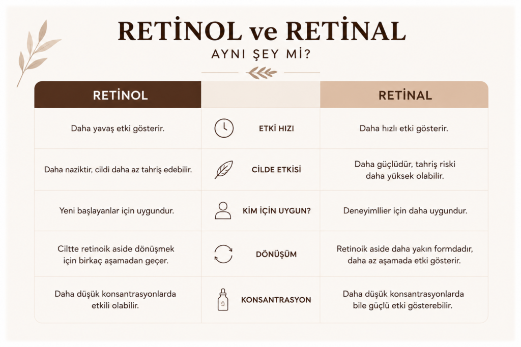 retinol ve retinal aynı şey mi?